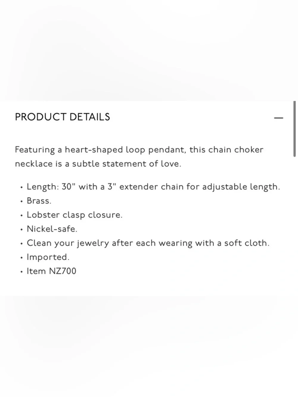 NWT Madewell Looped Heart Pendant Necklace - Picture 3 of 5